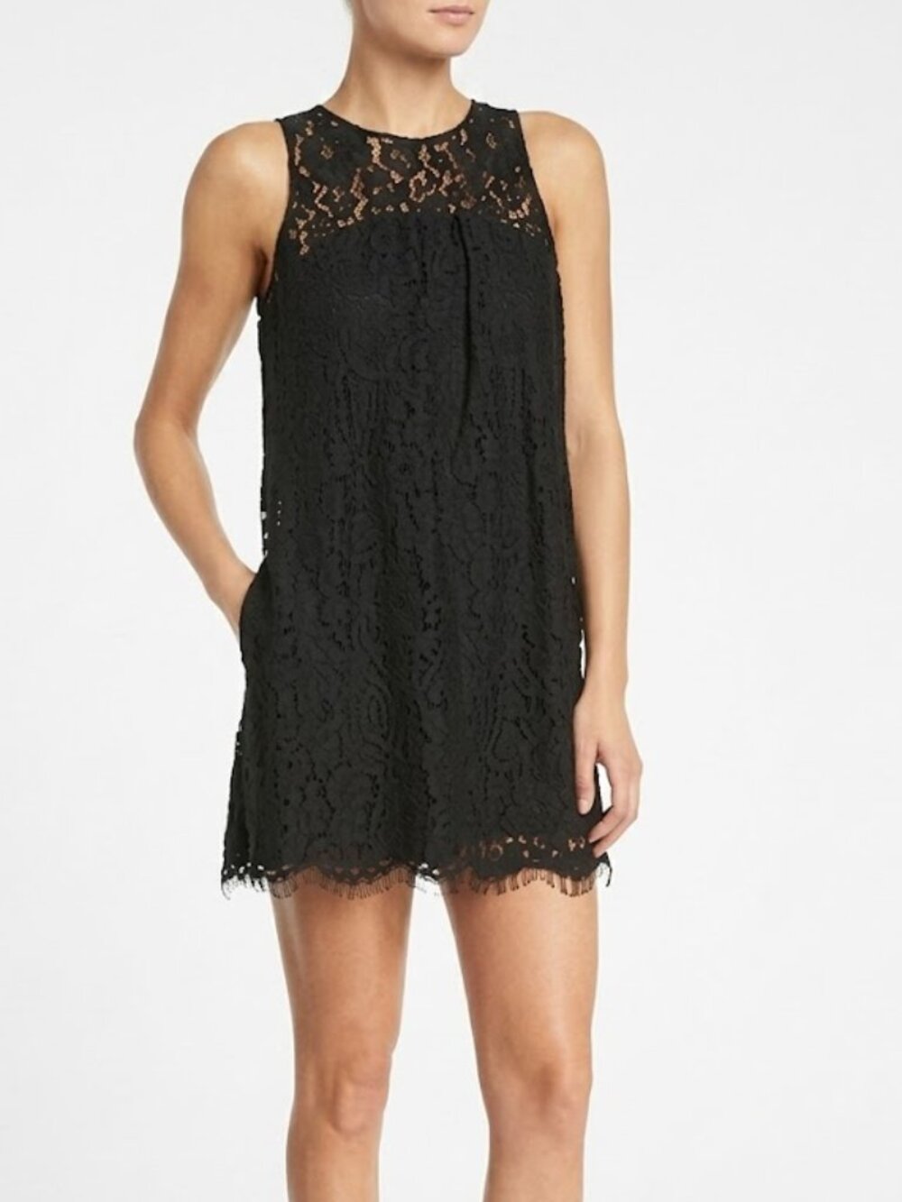 Joie Black Cocktail Dress Medium Lace Pockets